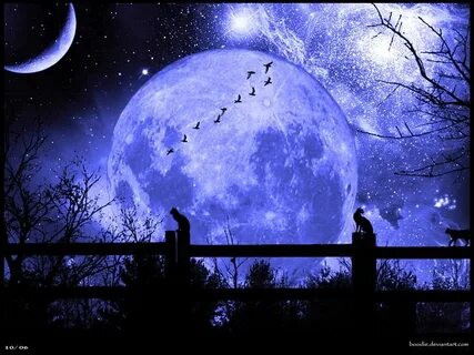Moon sky blue