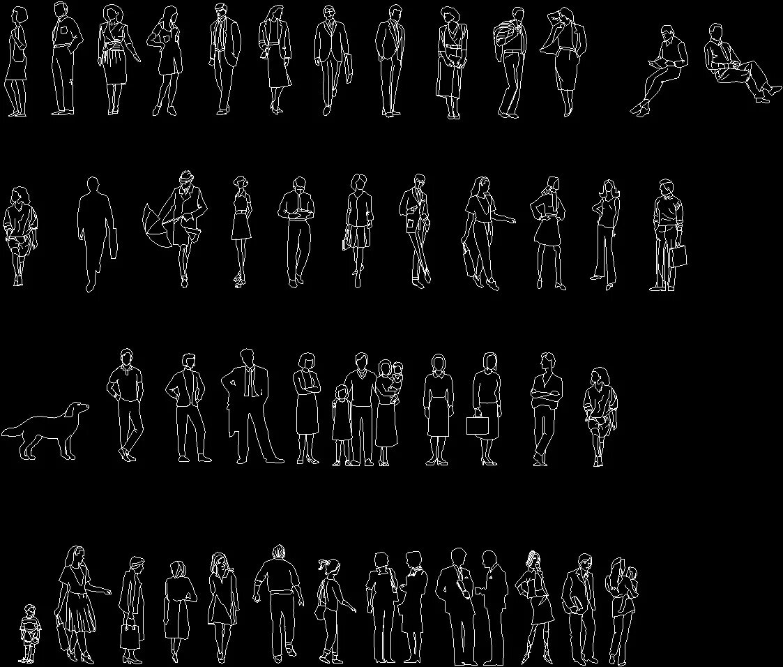 AutoCAD Figure Library. Totally finding these for my next design! I'm sure the l