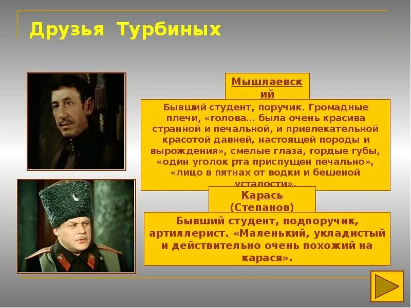 Произведения булгакова дни турбиных. Дни Турбиных презентация. Белая гвардия главные герои. Дни Турбиных герои.