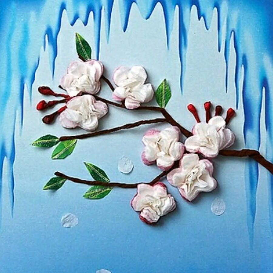 Поделки на апрель. Весенние поделки. поделки на весеннюю тему. объемная аппликация на весеннюю тему.