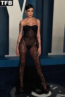 Halsey Looks Hot in a See-Through Dress at the 2022 Vanity Fair Oscar Party...