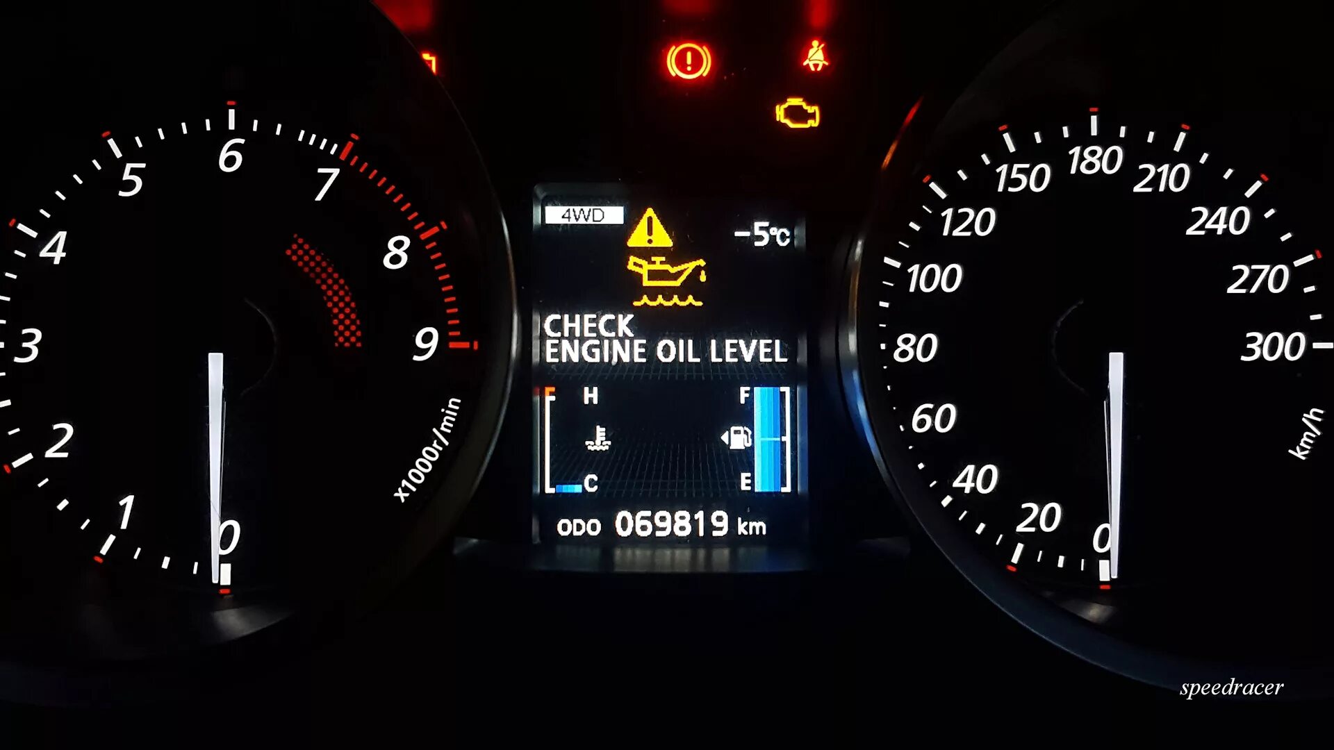Check engine level. Check engine level
