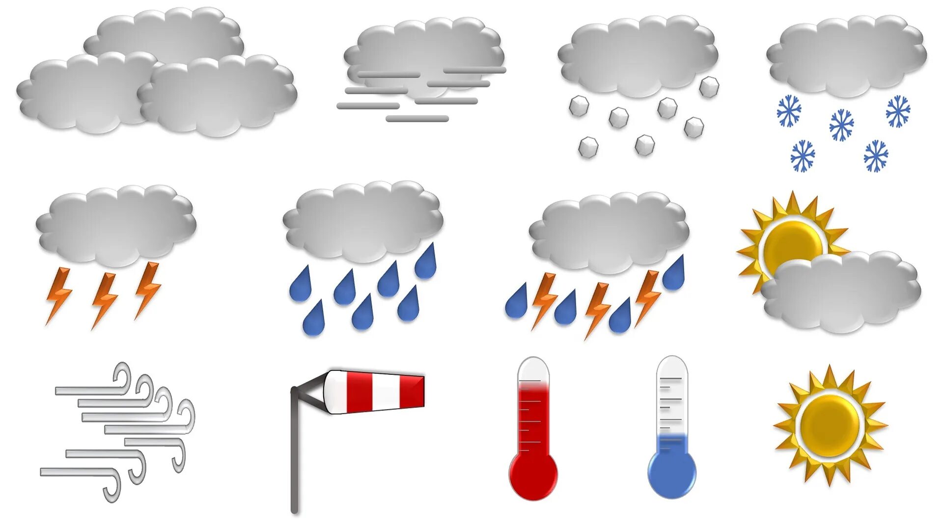 Значки погодных условий. Погода картинки для детей. Символы погоды. Погода картинки для презентации.