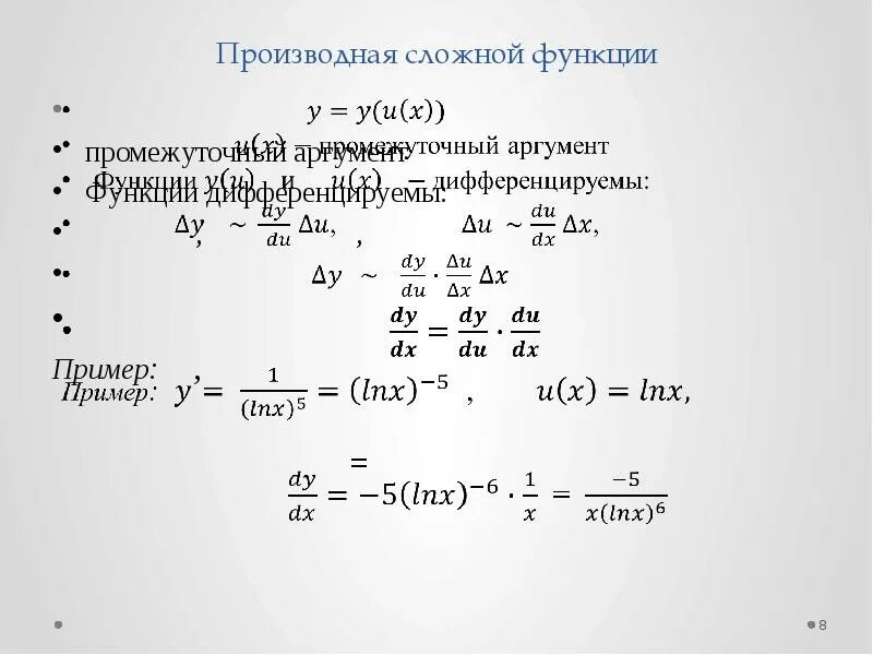 Производная функции линейного аргумента. Производная сложной функции. Производная от сложной функции примеры. Решение производной сложной функции.