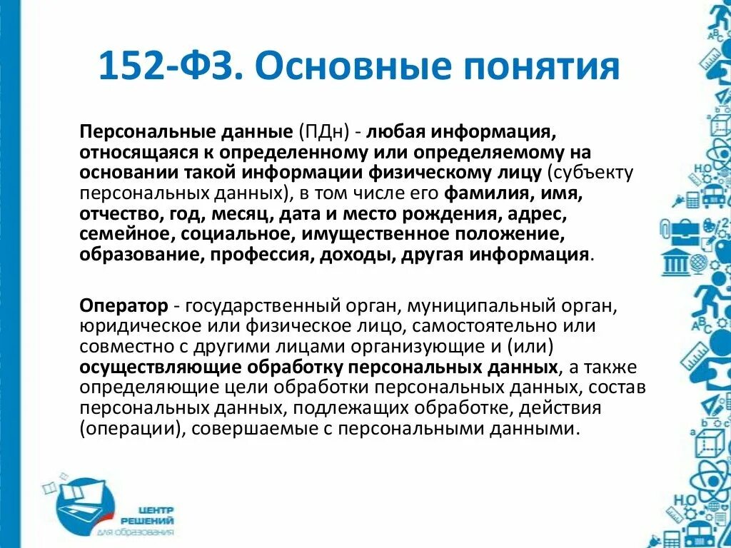 Основные понятия персональных данных. Федеральный закон «о персональных данных». Закон о персональных данных 152-ФЗ последняя редакция. • 152-ФЗ О персональных данных (2006). Информация о персональных данных может быть