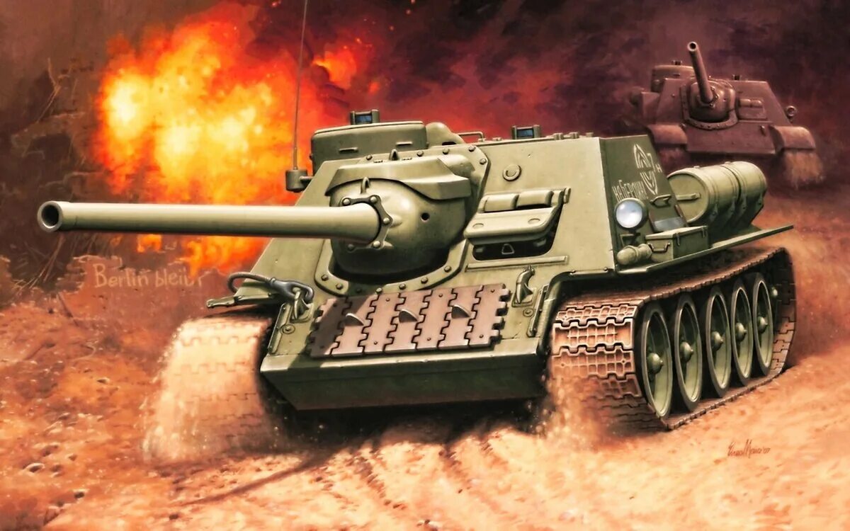 СУ-100 - самая эффективная военная серийная пт-сау СССР ТАНКИ Дзен