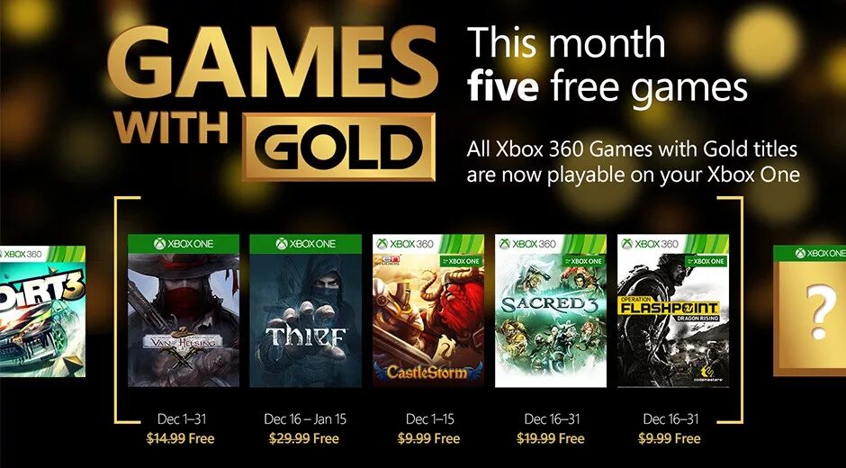 Xbox 360 Gold. Games with Gold. Xbox live games