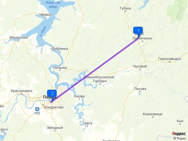 Сколько от перми до губахи