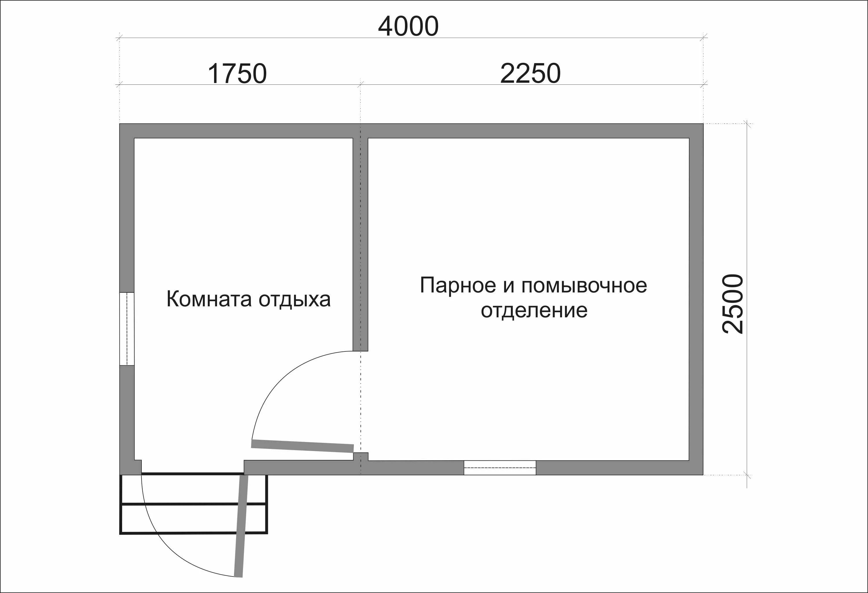 Чертеж бани 6х3
