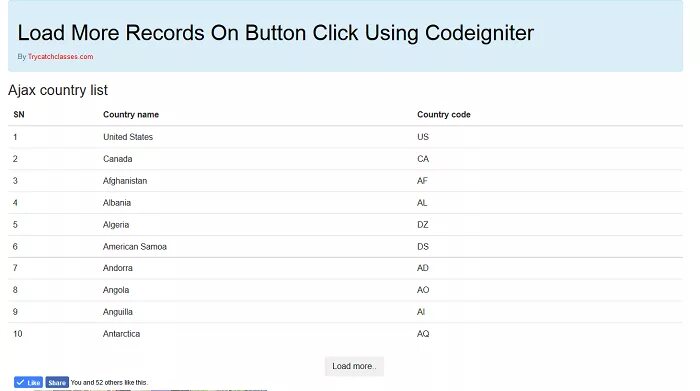 Load more html. Load more html