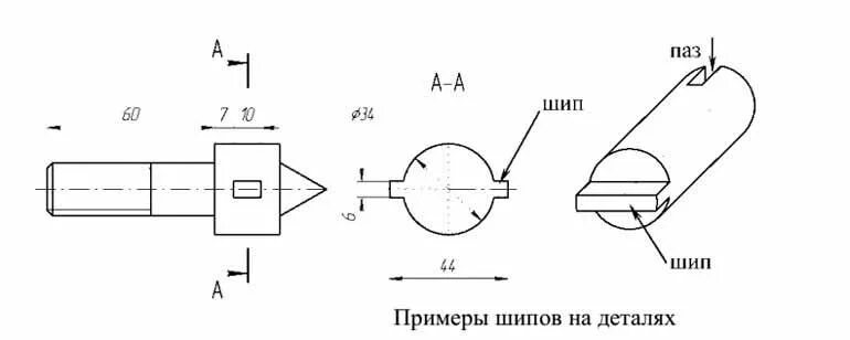 Как указать пазы на чертеже Шпонка Чертежи