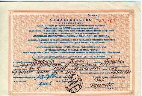 Акции приобретенные обществом