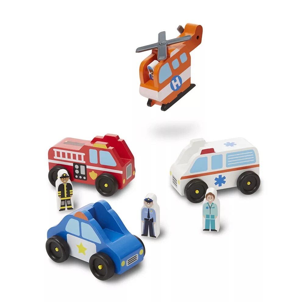 Спасательные машинки. Игровой набор Melissa & Doug Emergency vehicle 9285. Emergency Set набор машинок. Машины спасатели игрушки. Игрушечные машинки спасателей.