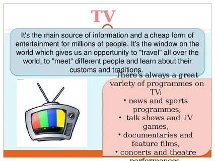Choosing tv programmes 7 grade