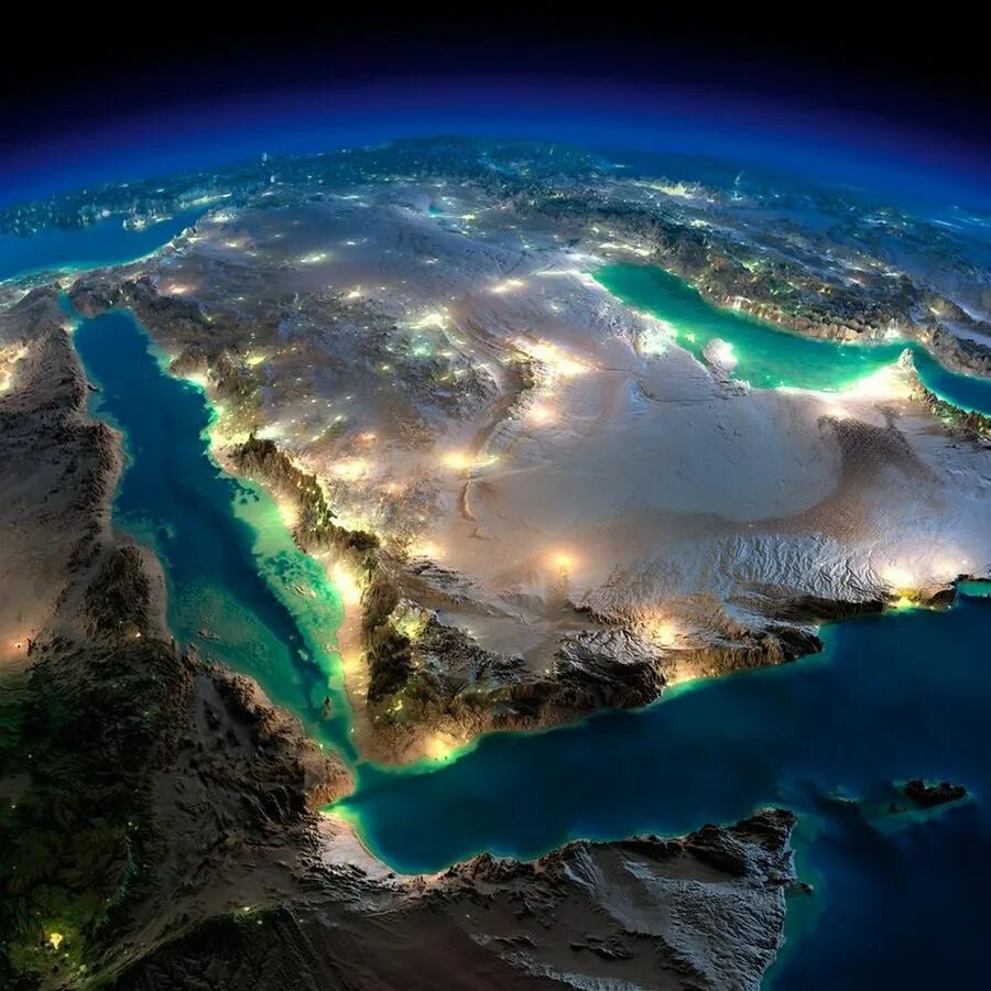 Аравийский полуостров. Аравийский полуостров ночью из космоса. Рельеф Аравийского полуострова. Аравийский полуостров персидский залив.