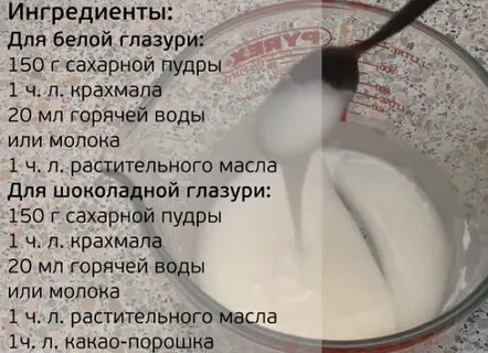 Рецепт глазури из сахарной пудры