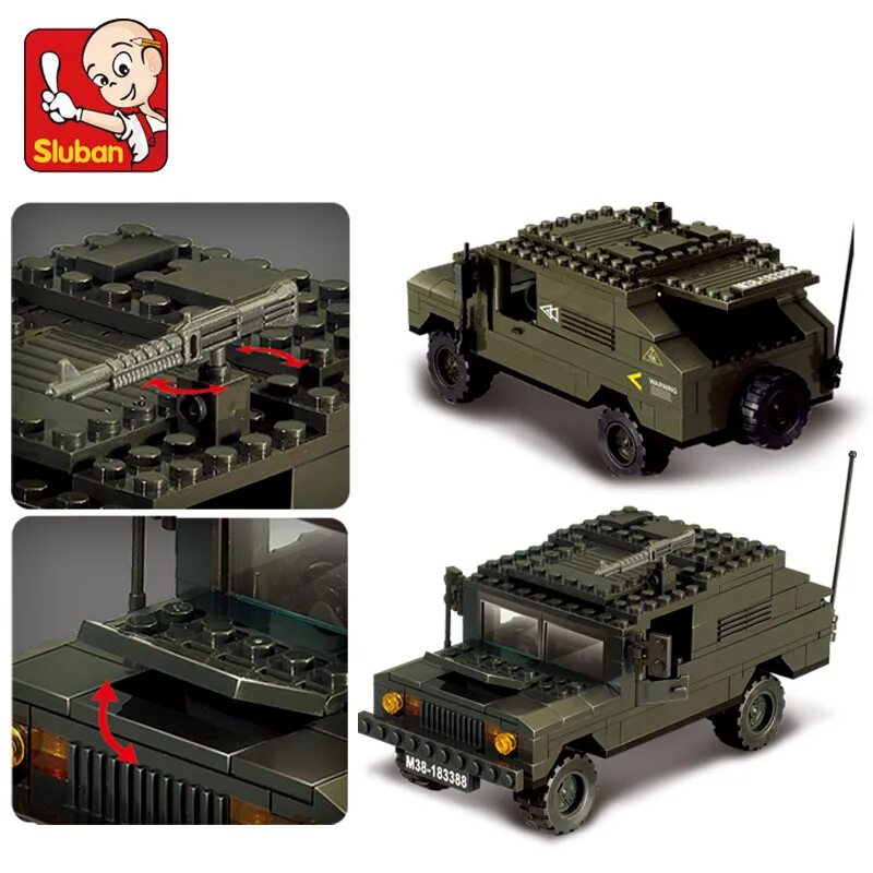 Сборка конструктора sluban. Sluban m38-b0301. Конструктор с51202 военный Hummer h1 - Humvee.