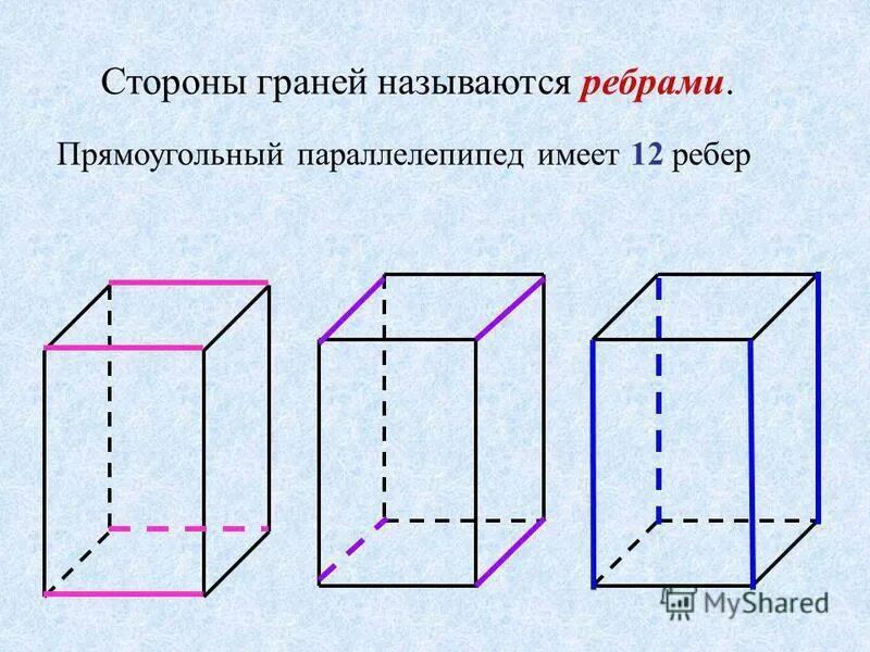 Прямоугольник параллелепипед вершины