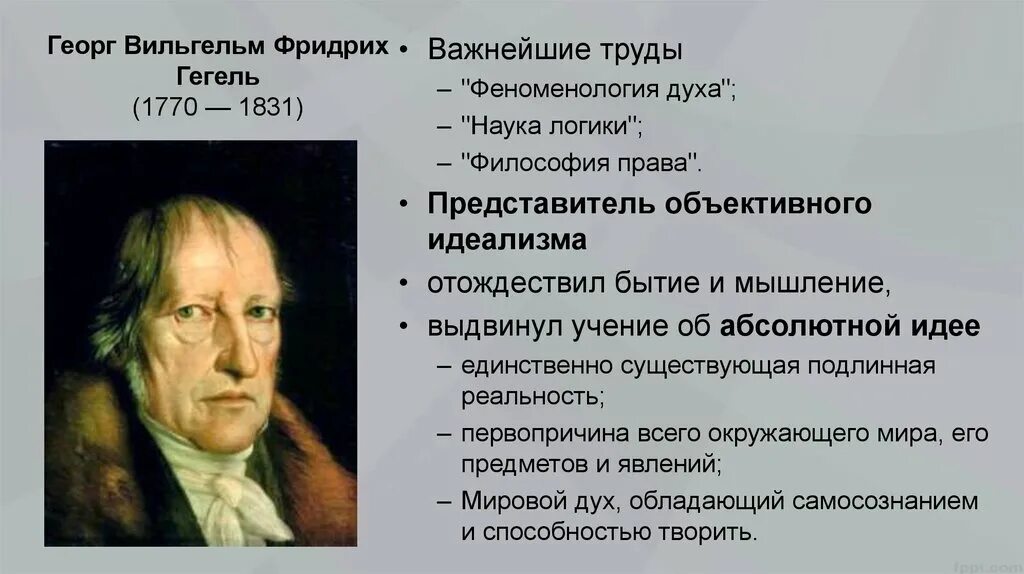 Философия истории г в гегеля. Георг Гегель труды.