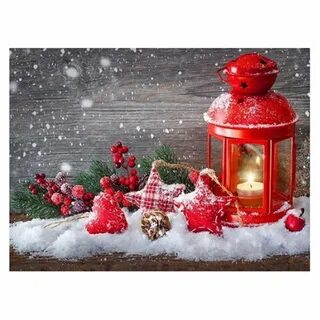 Новогодний фонарик красный