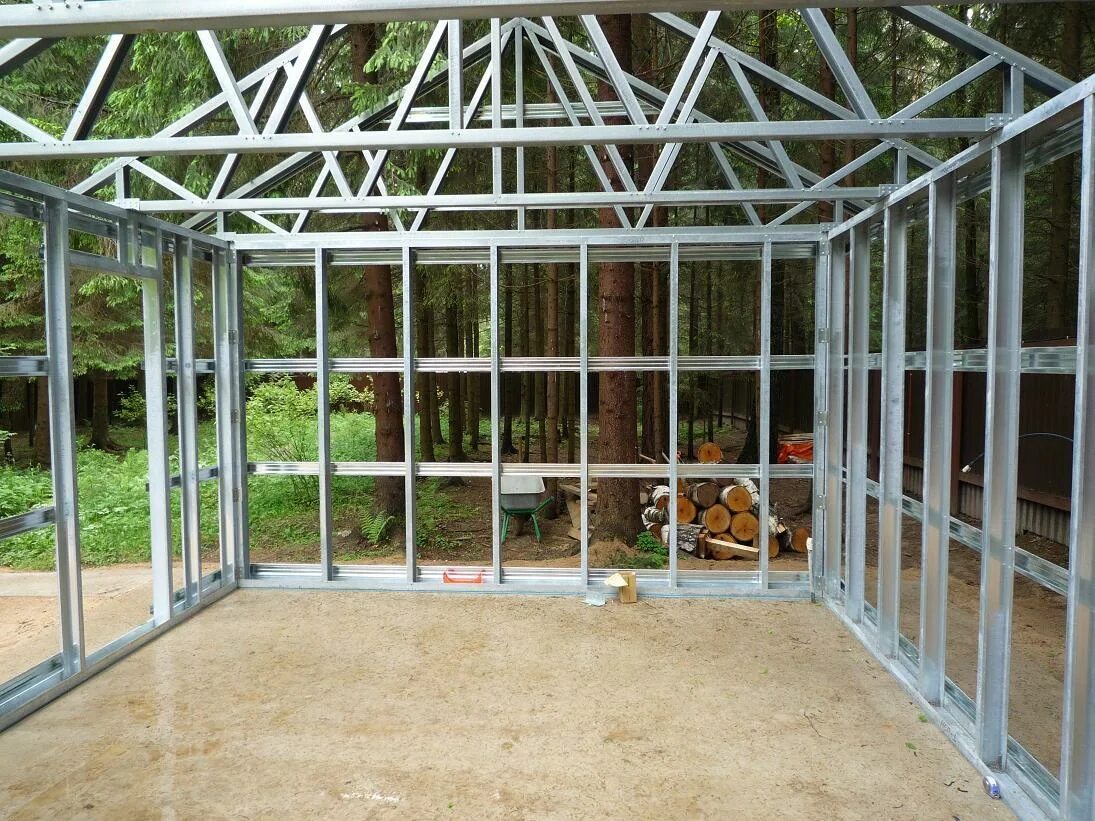 Каркас из лстк 3м на 4м. Профильный каркас гаража. Каркас ангара из профильной трубы 100х100. Каркас 20 футового из лстк. Каркас из профильной трубы 50х50 односкатный.
