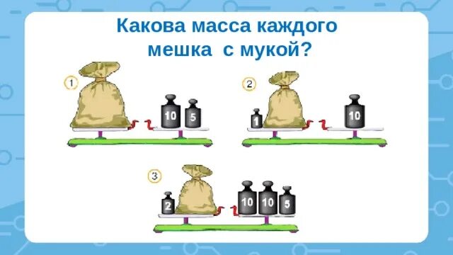 Каково тяжелее. Какова масса каждого мешка с мукой. Узнай по рисунку массу каждого мешка. Узнай по рисунку массу каждого мешка с мукой. Узнай по рисунку массу каждого мешка с зерном.