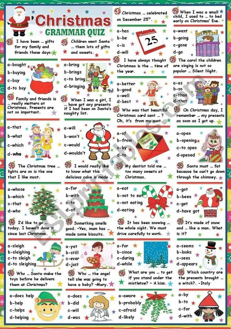 Topic presents. Worksheets грамматика. Christmas Quiz for Kids.