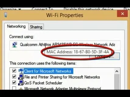 Find mac address