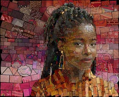 Sus obras de arte en mosaico, normalmente en forma de retratos, abordan una...