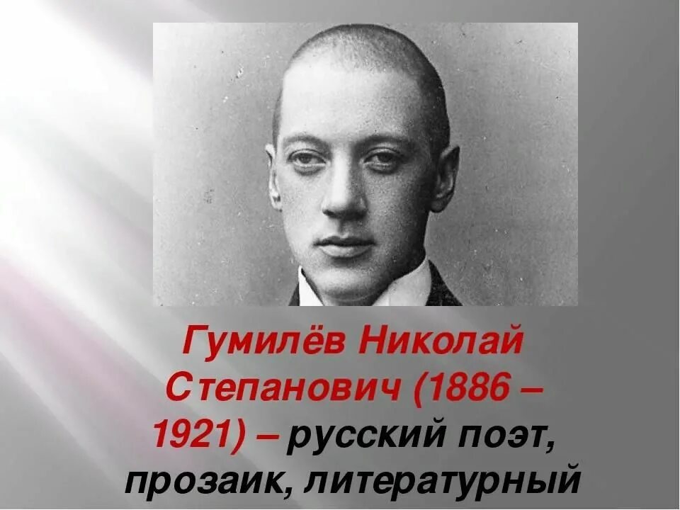 Гумилев ученый и писатель. Н.С. Гумилев(1886-1921)..