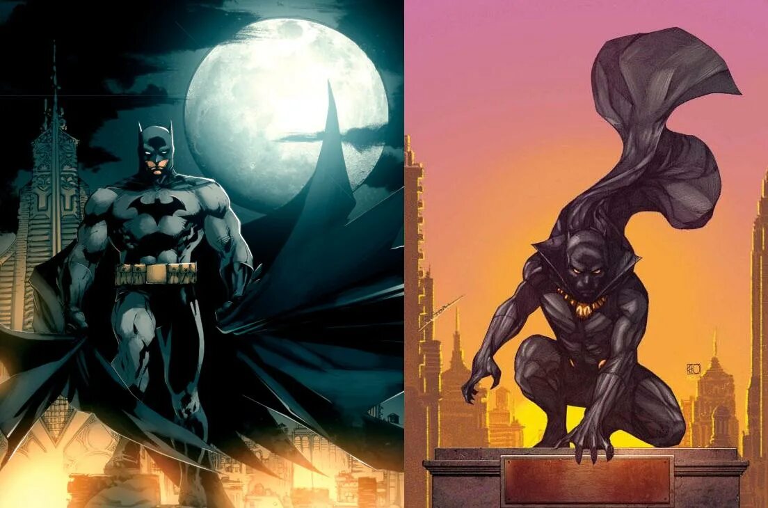 Batman vs Black Panther. Бэтмен против пантеры. Batman DC vs Marvel Black Panther.