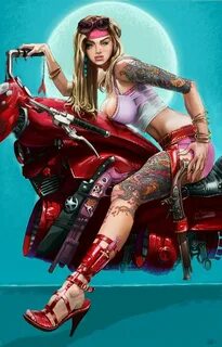 Patreon Fantasy girl, Biker art, Dark fantasy art.