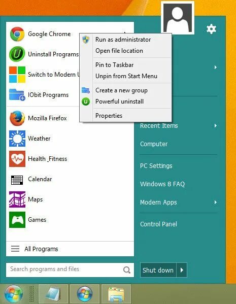 Open the menu start. Старт меню. виндовс 8 меню пуск. iobit start menu. iobit start menu 8.