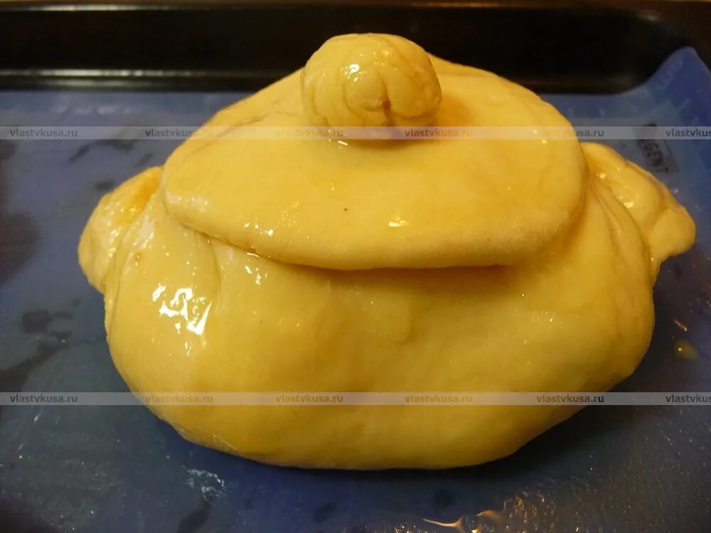 съедобный горшочек из теста с картошкой