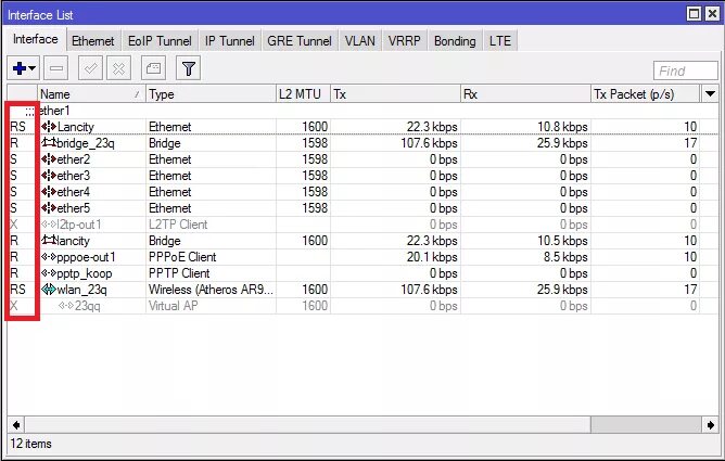 Mikrotik ROUTEROS Интерфейс. Mikrotik interface list. Mikrotik interface список. Микротик флаги интерфейсов.