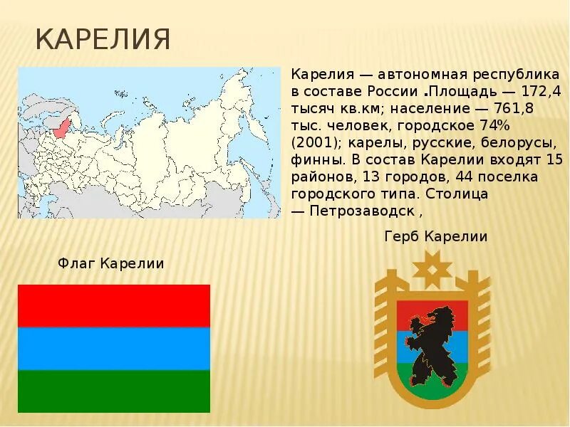 Информацию республики российской федерации. Карелия презентация. Презентация на тему Республика Карелия. Республика Карелия доклад. Флаг Карелии.