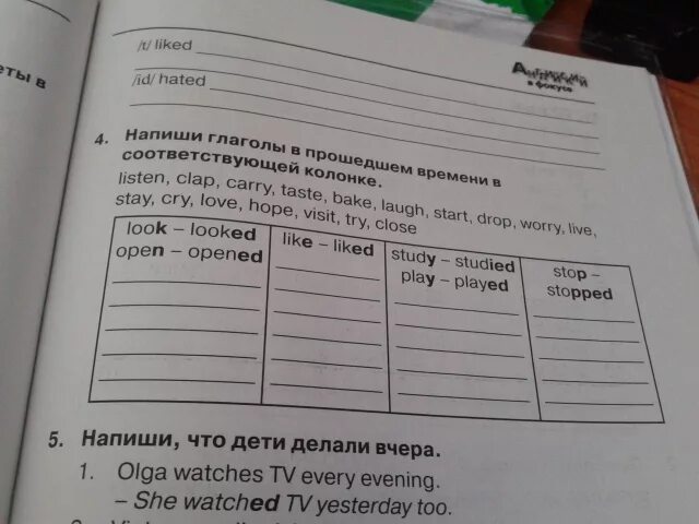 Напиши глаголы в прошедшем времени listen. Напиши глаголы в прошедшем времени в соответствующей колонке. Напиши глаголы в прошедшем времени. Запиши глаголы в прошедшем времени английский язык 4 класс. Clap в прошедшем времени в английском языке.