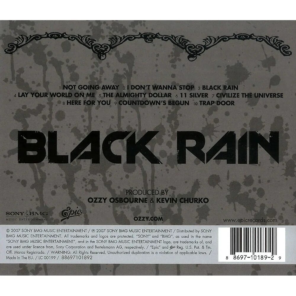 Черный дождь текст. Ozzy Osbourne Black Rain 2007. Black Rain Оззи Осборн. 2007 - Black Rain.