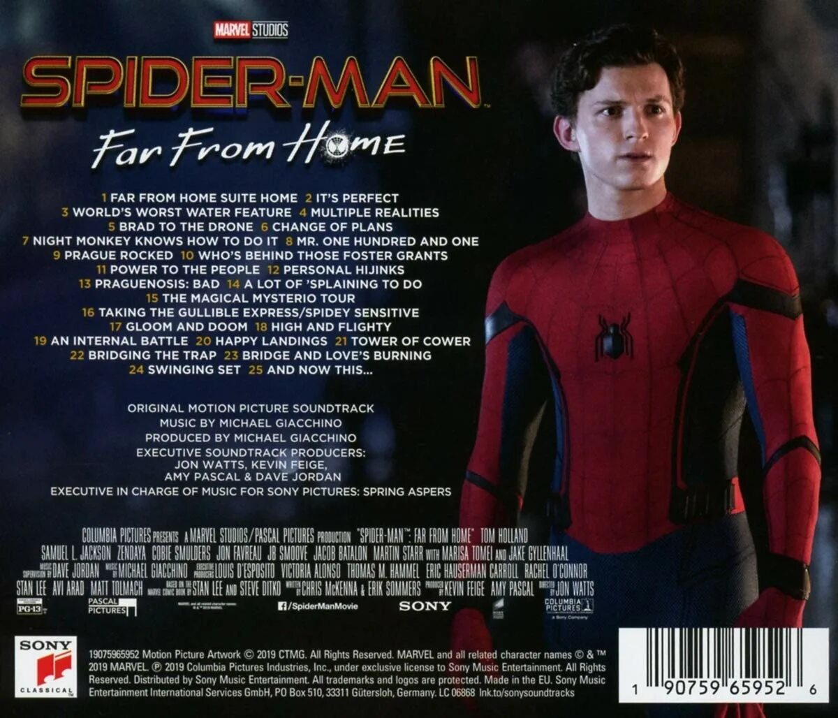 Spider man far from Home OST. Spider man far from Home Blu-ray обложка.