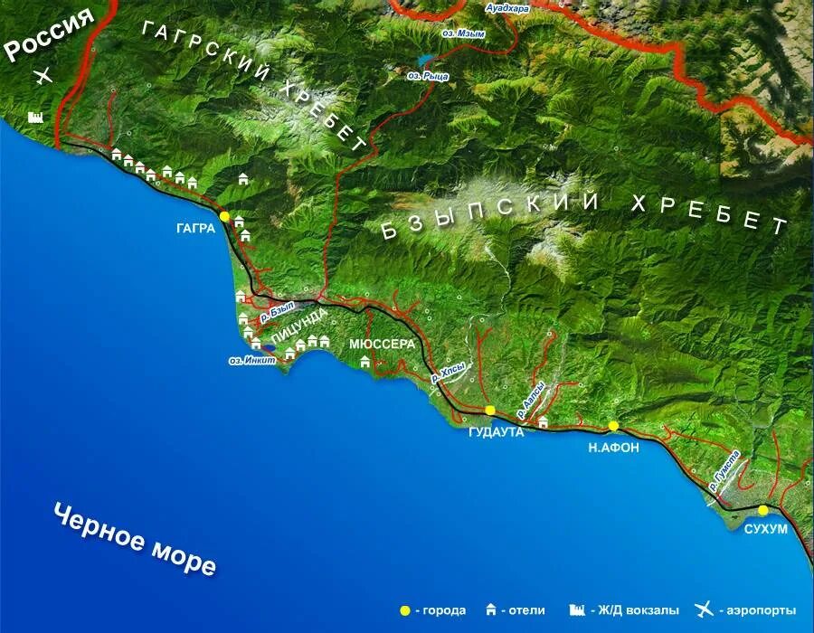 Карта Абхазии побережье черного моря. Карта Абхазии побережье черного моря с поселками. Города Абхазии на карте побережья черного моря. Карта Абхазии побережье черного.