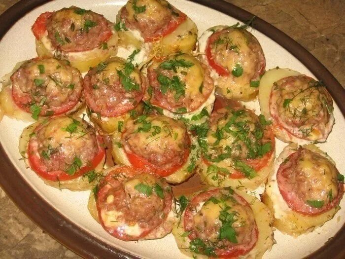 Французская кухня, В духовке, Картофель запеченный, Блюда из помидоров, рецепты 