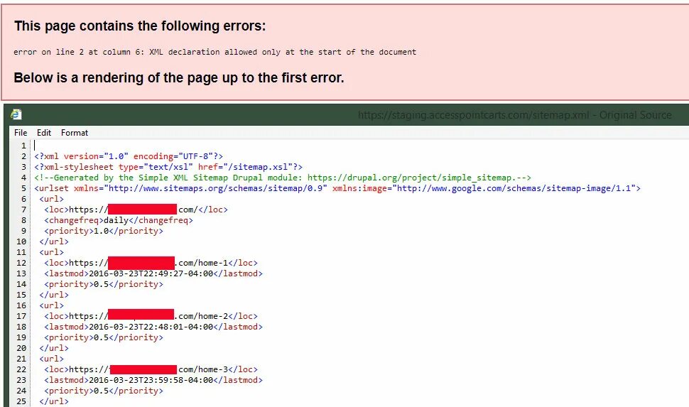 Ошибка xml