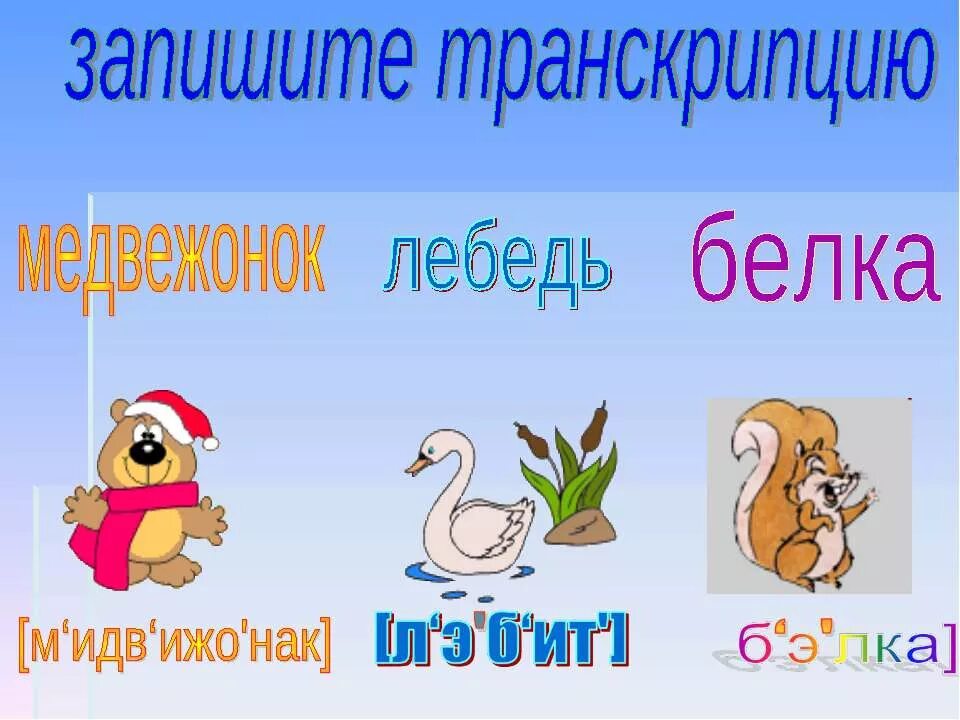 Слова белка гласные. Лебеди транскрипция. Транскрипция слова лебеди. Лебедята транскрипция. Транскрипция слова белка.