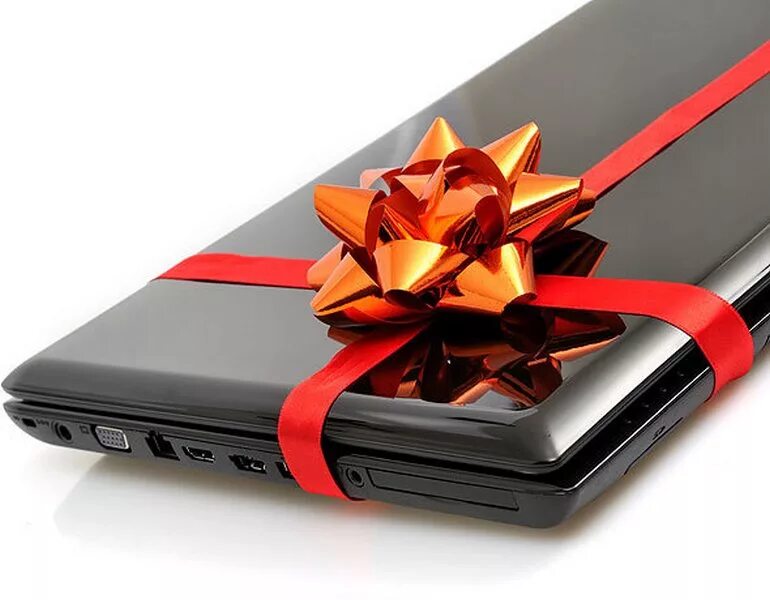 Приму телефон в подарок. Смартфон в подарок. Ноутбук в подарок. Компьютер в подарочной упаковке. Ноутбук с бантиком.