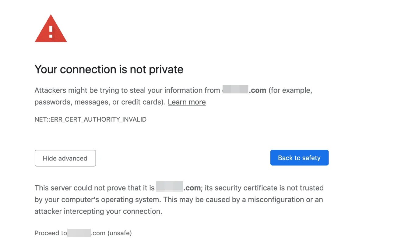 Ошибка net err cert invalid