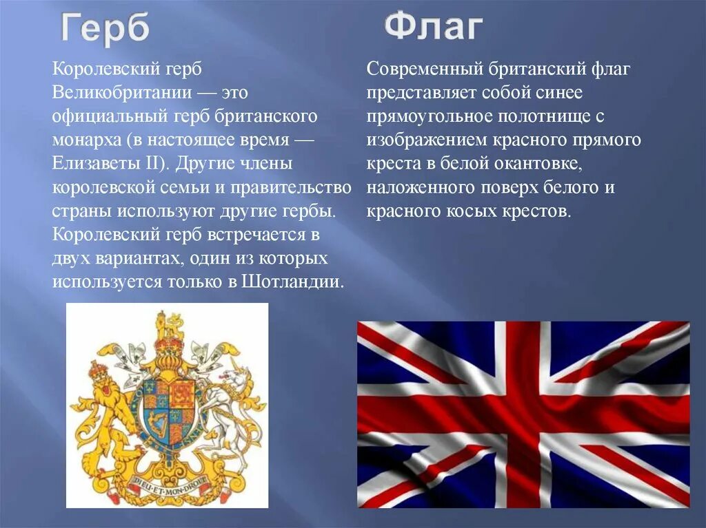 Россия информация на английском. Гос герб Великобритании. Флаг и герб Великобритании. Англия флаг и герб. Презентация на тему Великобритания.