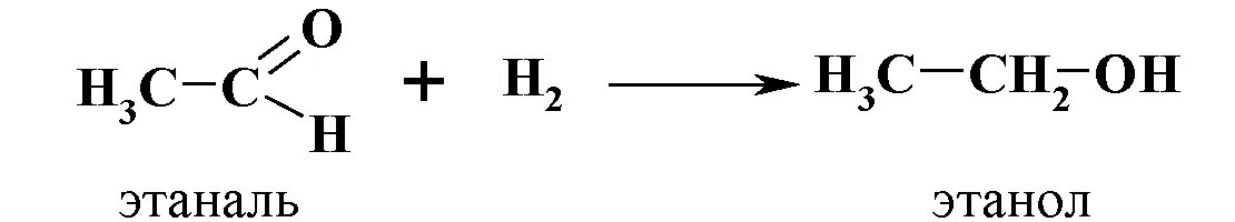 Этаналь и водород реакция