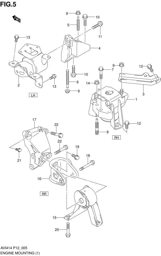 Engine mounting. Engine mounting 609. 11610-58ma0.