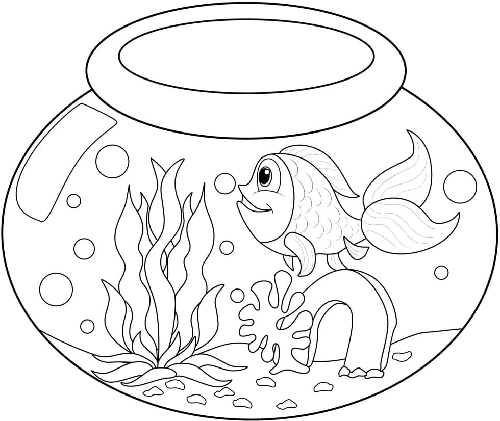 Раскраска аквариум с рыбками. Аквариум раскраска для детей. Аквариумные рыбки раскраска. Аквариум с рыбками раскраска для малышей.
