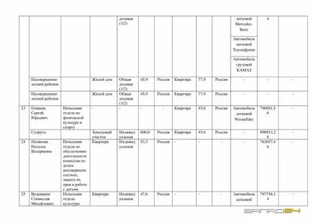 Сведения о доходах 2017 год